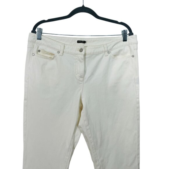J. McLaughlin White Slim Straight Leg Stretch Jeans Size 14 - Picture 5 of 13